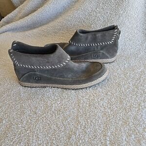 UGG Varney Women's Flat Ankle Boots Rear Zip Booties Slate Gray Suede Sz 8.5